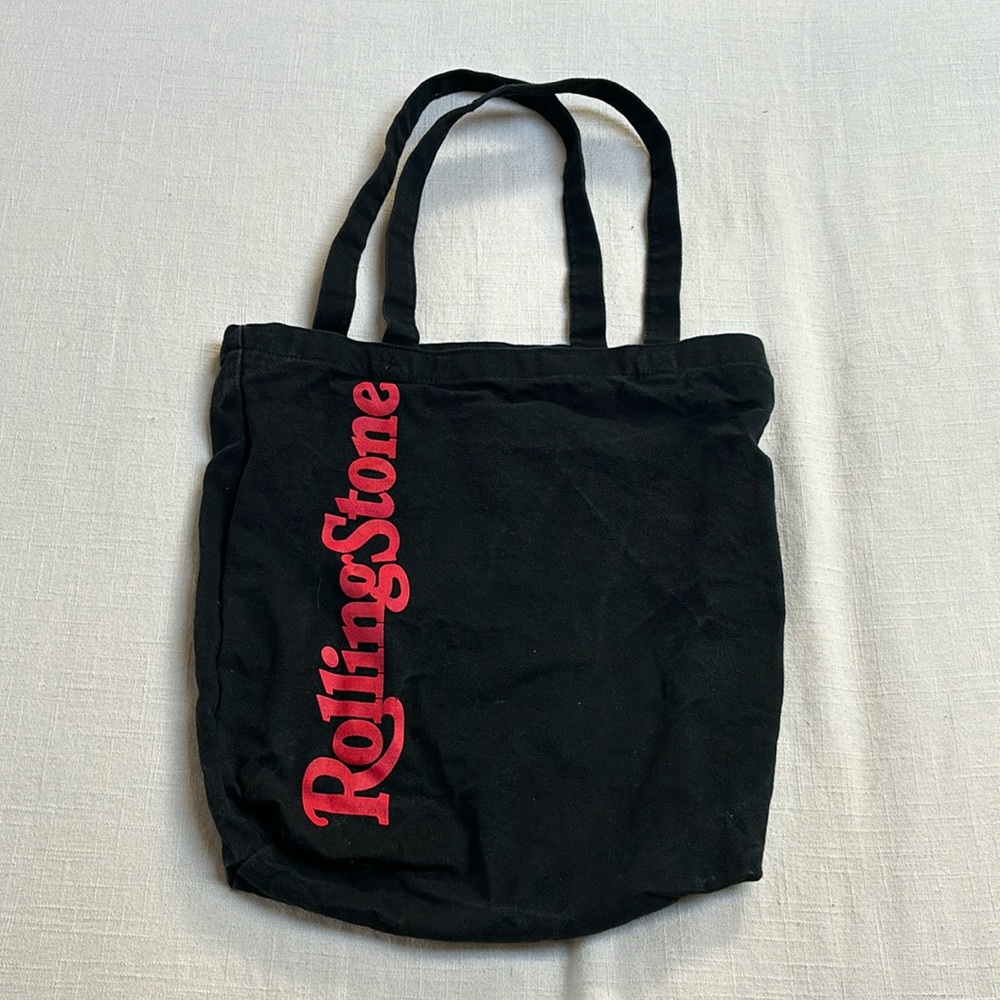 Rolling Stone Canvas Tote Bag, Black